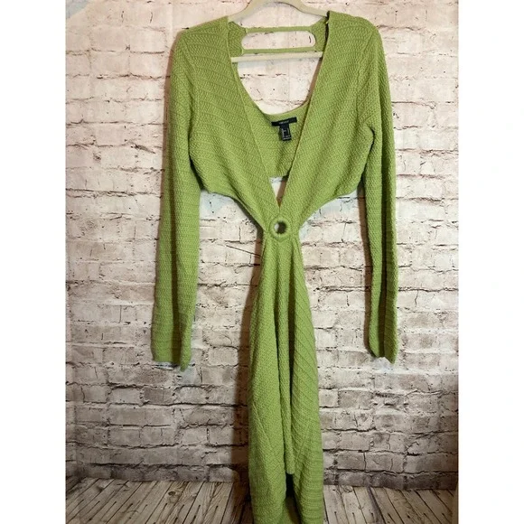 Forever 21 | Dresses | Forever 2 Sweater Dress Womens Large Chartreuse Green Knit Cutout Open Back | Poshmark Forever 21 | Dresses | Forever 2 Sweater Dress Womens Large Chartreuse Green Knit Cutout Open Back | Poshmark